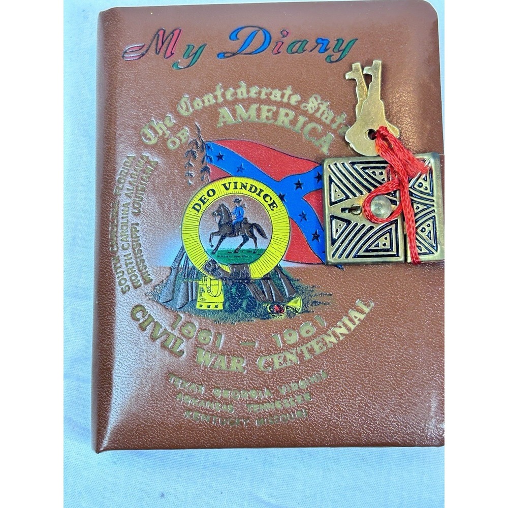 Civil War Centennial 1861-1961 Deo Vindice Confederate States 5 Yr Diary - Brown